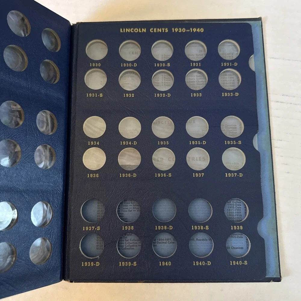 Vintage Whitman Bookshelf Lincoln Cents 1909-1940 Album #9405